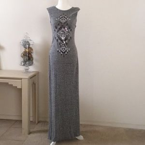 Sequin front maxi dress